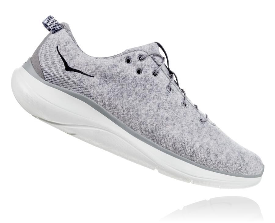 Hoka One One Running Shoes Mens Grey - Hupana Flow Wool - 78605OIWN